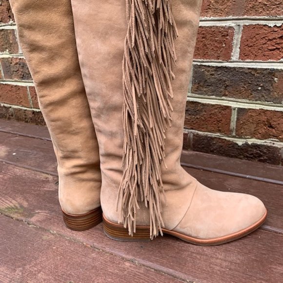 Sam Edelman Josephine Boho Slouch Fringe Boot 7.5 - Picture 3 of 13